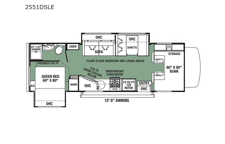 Representative floor plan provided by a trusted RVshare partner.