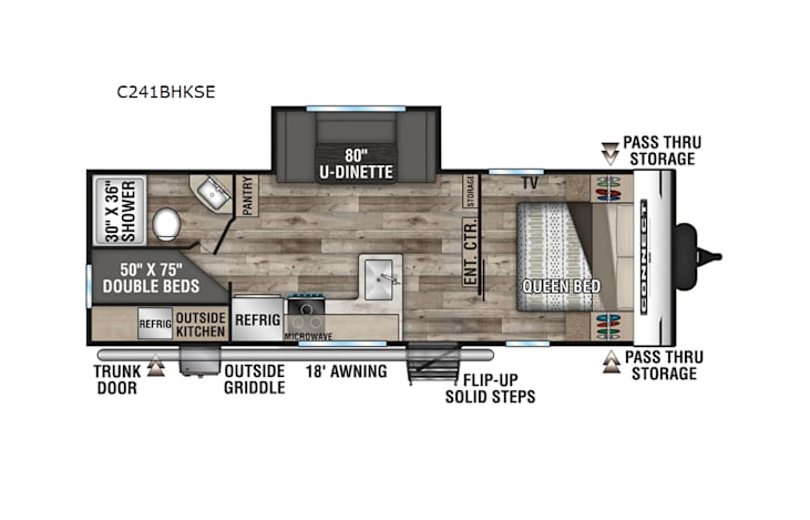 Representative floor plan provided by a trusted RVshare partner.