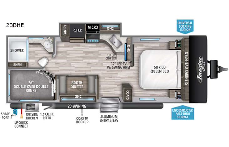 Representative floor plan provided by a trusted RVshare partner.