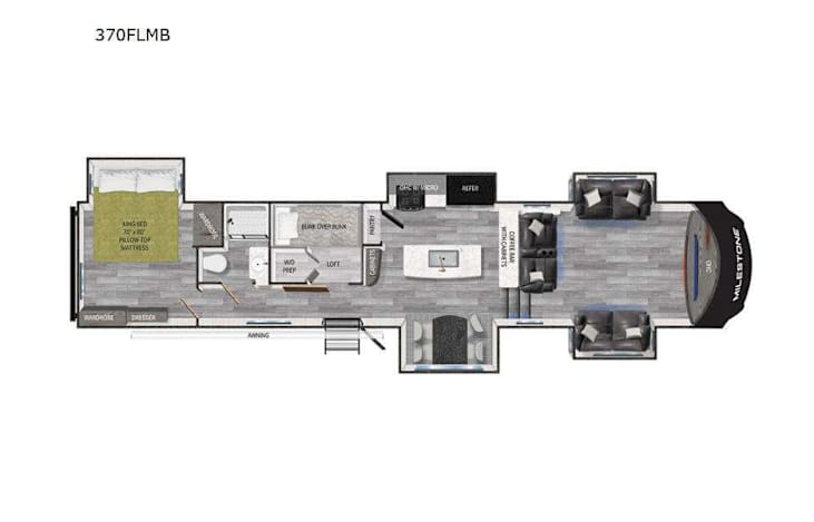 Representative floor plan provided by a trusted RVshare partner.