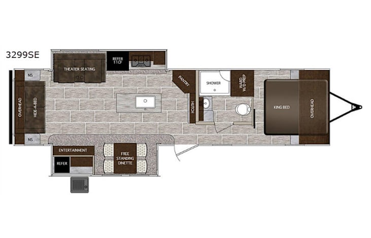 Representative floor plan provided by a trusted RVshare partner.