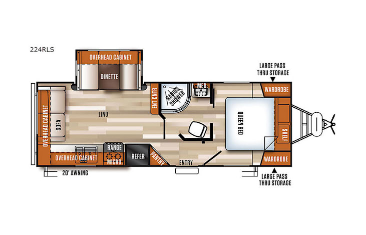 Representative floor plan provided by a trusted RVshare partner.