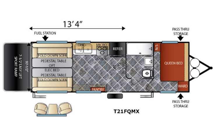 Representative floor plan provided by a trusted RVshare partner.