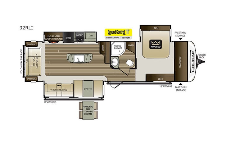 Representative floor plan provided by a trusted RVshare partner.