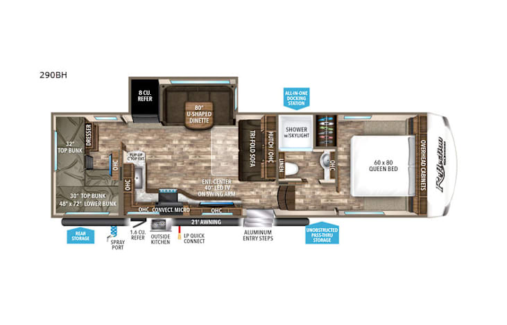 Representative floor plan provided by a trusted RVshare partner.