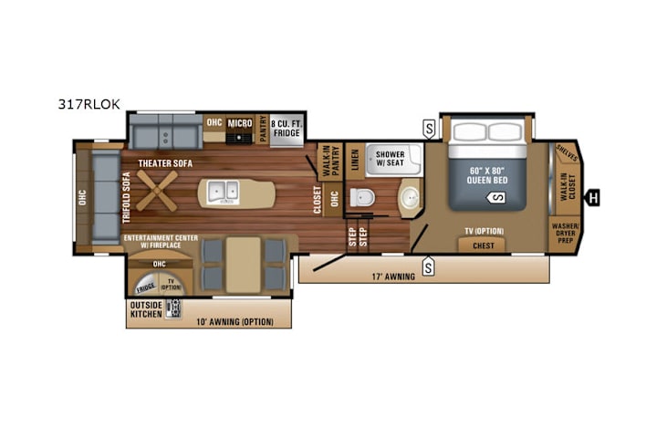 Representative floor plan provided by a trusted RVshare partner.