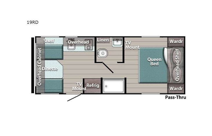 Representative floor plan provided by a trusted RVshare partner.