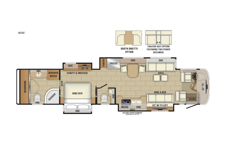 Representative floor plan provided by a trusted RVshare partner.