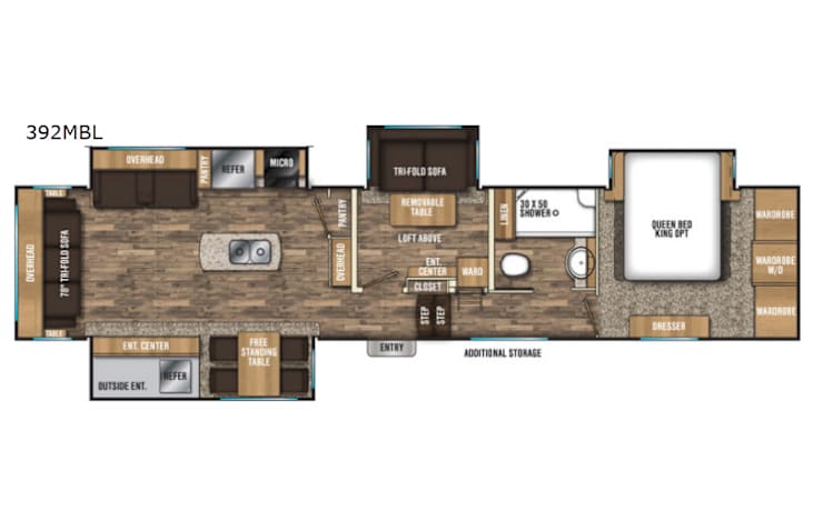 Representative floor plan provided by a trusted RVshare partner.