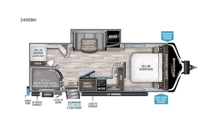Representative floor plan provided by a trusted RVshare partner.