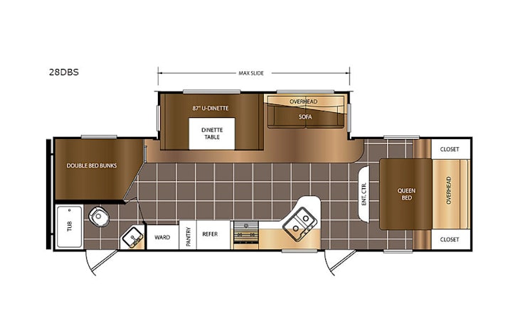 Representative floor plan provided by a trusted RVshare partner.
