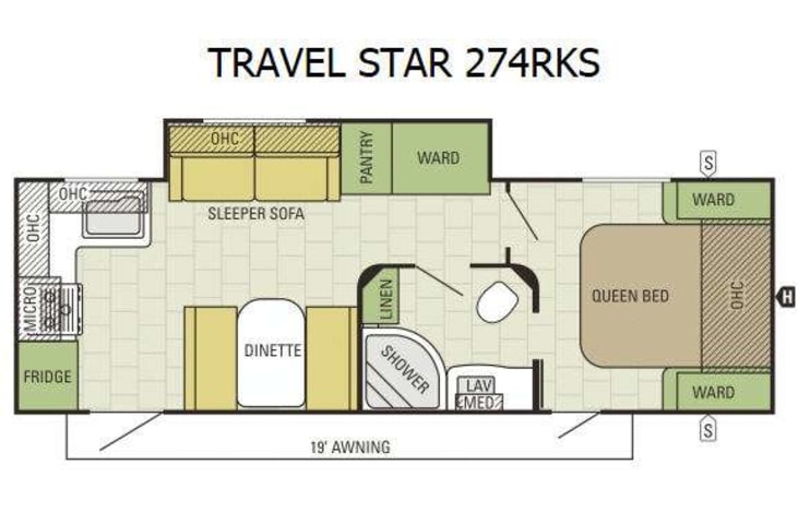Representative floor plan provided by a trusted RVshare partner.