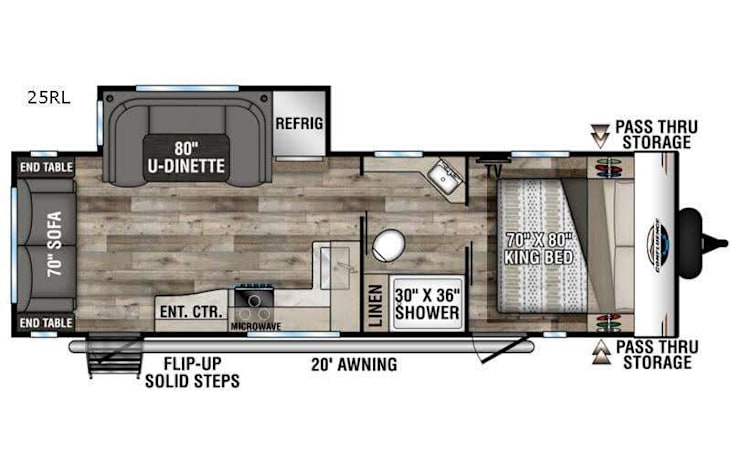 Representative floor plan provided by a trusted RVshare partner.