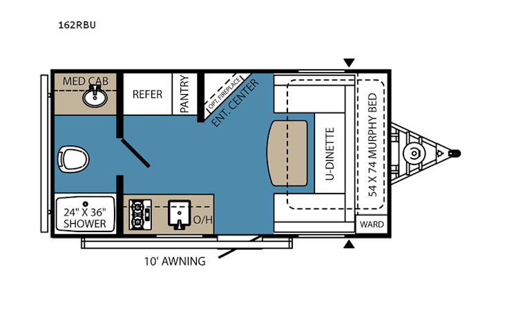 Representative floor plan provided by a trusted RVshare partner.