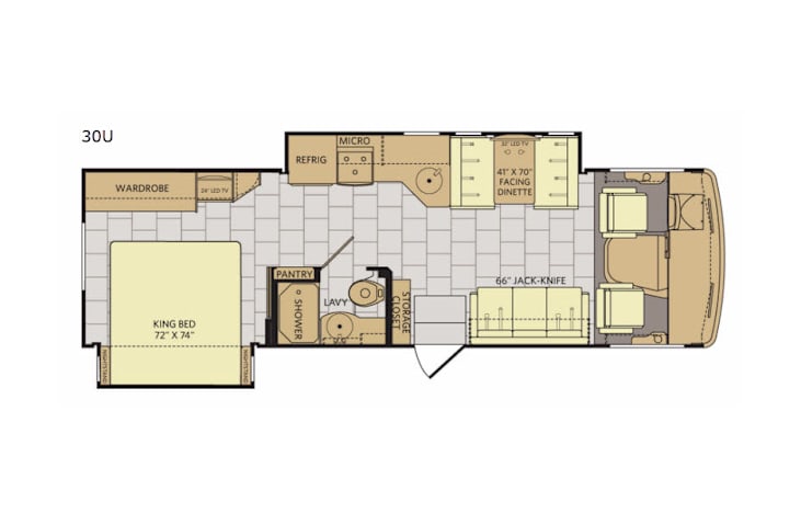 Representative floor plan provided by a trusted RVshare partner.