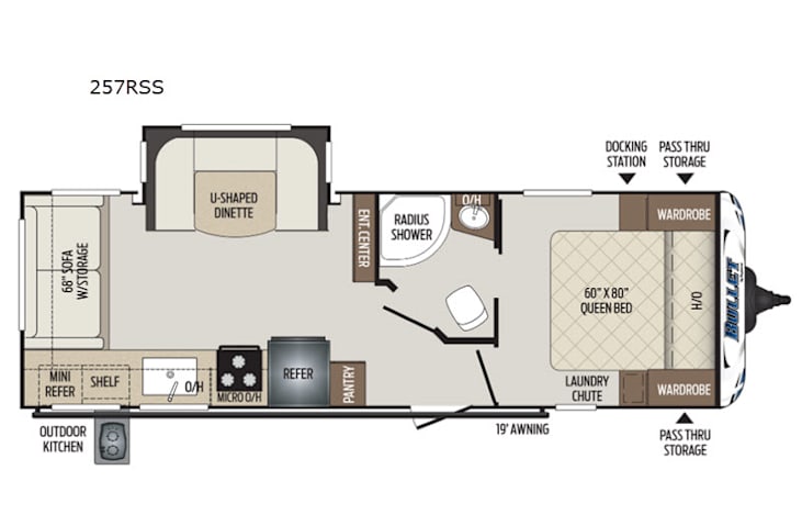 Representative floor plan provided by a trusted RVshare partner.