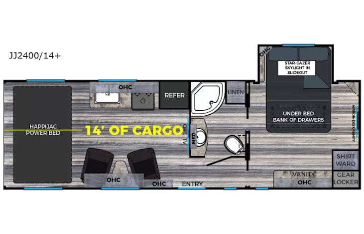 Representative floor plan provided by a trusted RVshare partner.