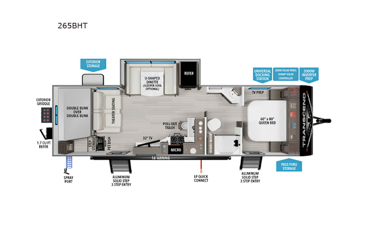 Representative floor plan provided by a trusted RVshare partner.