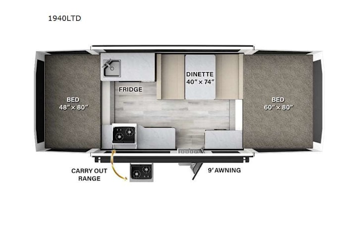 Representative floor plan provided by a trusted RVshare partner.