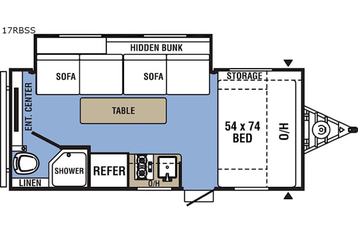 Representative floor plan provided by a trusted RVshare partner.