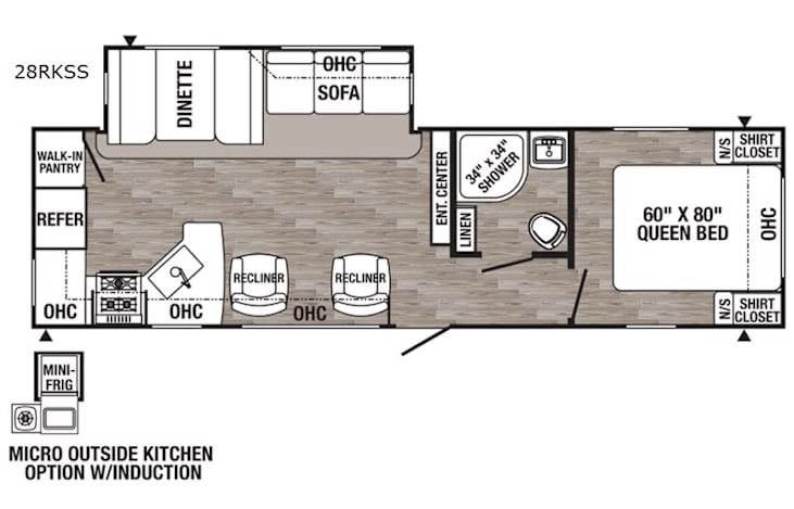 Representative floor plan provided by a trusted RVshare partner.