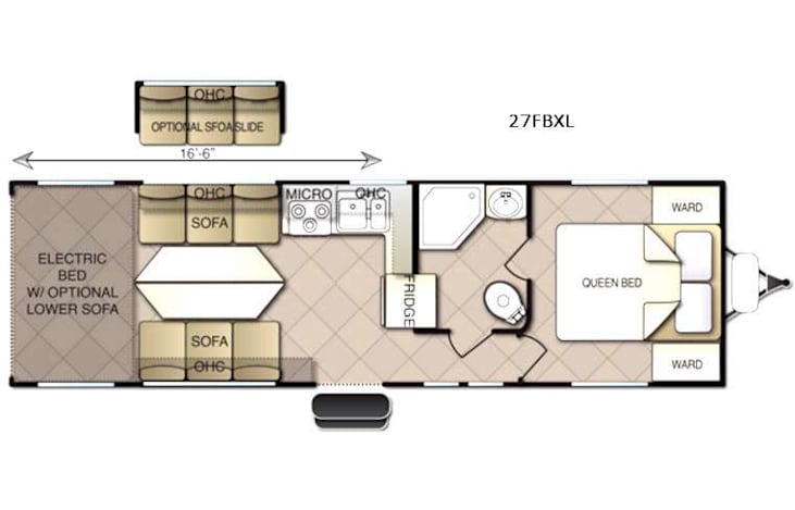 Representative floor plan provided by a trusted RVshare partner.