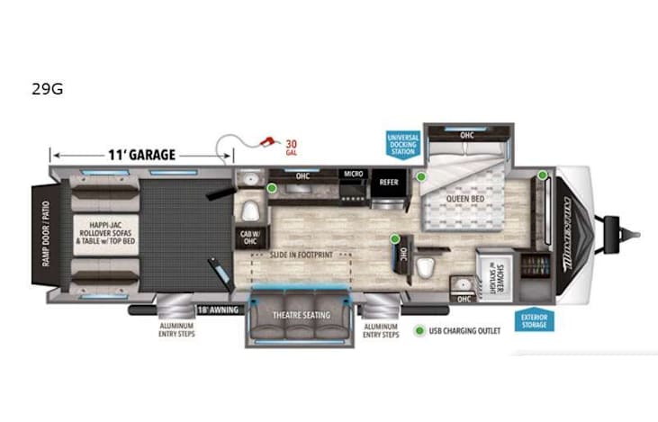 Representative floor plan provided by a trusted RVshare partner.