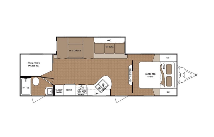 Representative floor plan provided by a trusted RVshare partner.