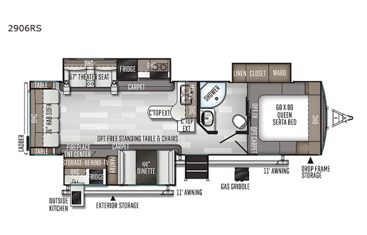 Representative floor plan provided by a trusted RVshare partner.