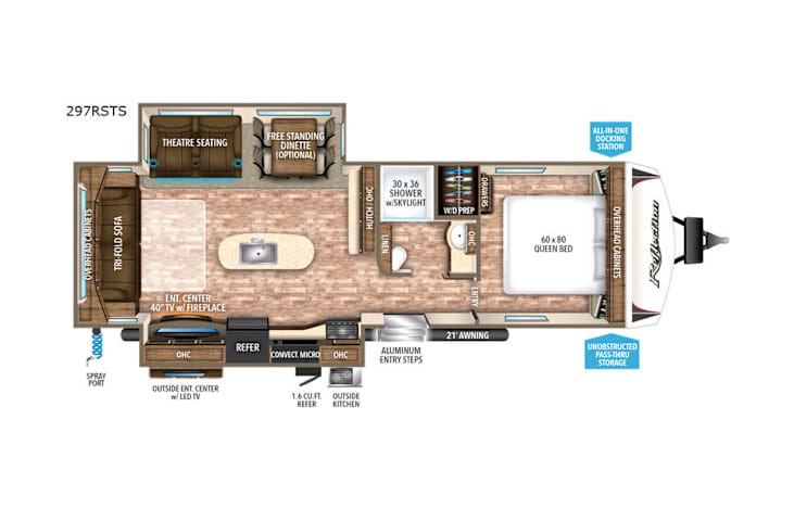 Representative floor plan provided by a trusted RVshare partner.