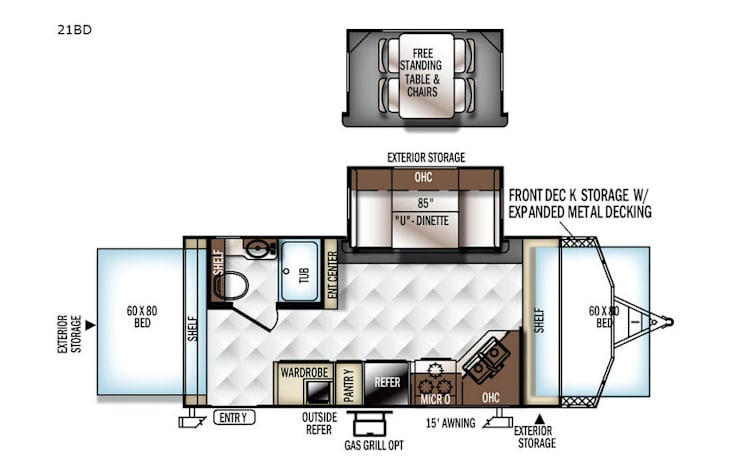 Representative floor plan provided by a trusted RVshare partner.
