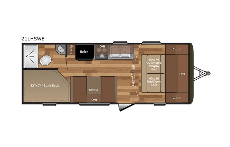 Representative floor plan provided by a trusted RVshare partner.