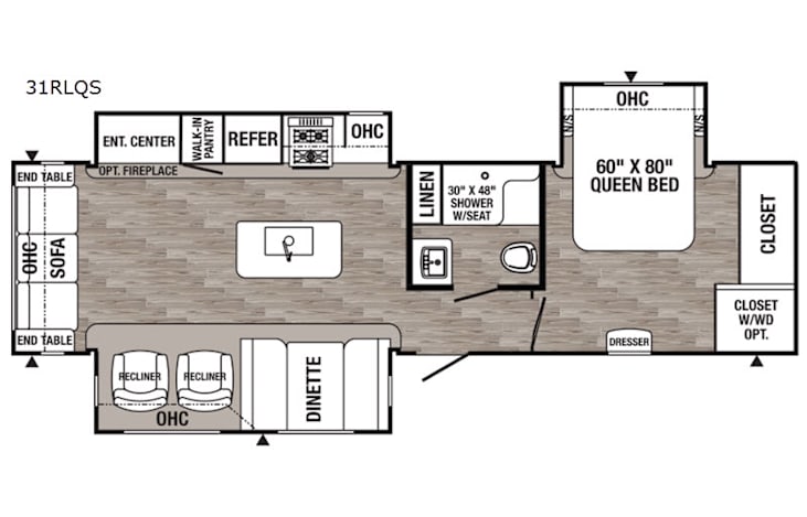 Representative floor plan provided by a trusted RVshare partner.