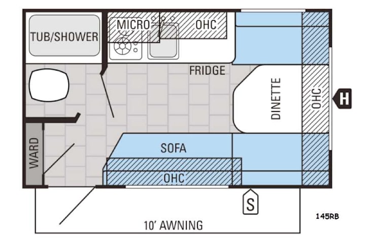Representative floor plan provided by a trusted RVshare partner.