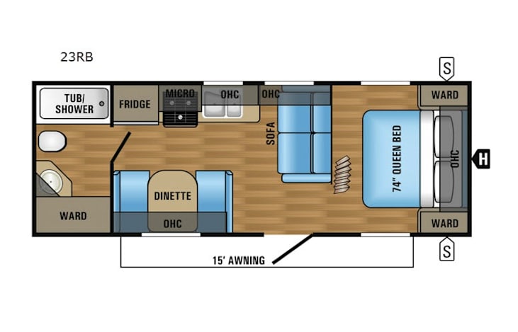 Representative floor plan provided by a trusted RVshare partner.