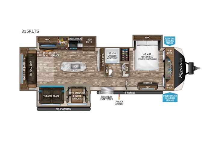Representative floor plan provided by a trusted RVshare partner.