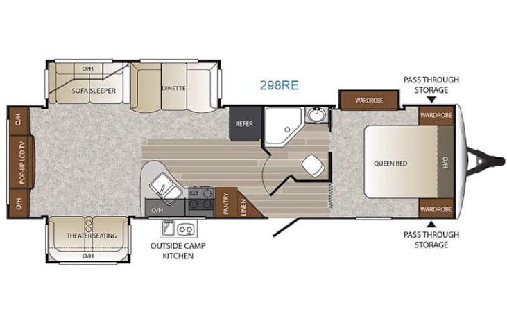 Representative floor plan provided by a trusted RVshare partner.