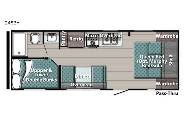 Representative floor plan provided by a trusted RVshare partner.