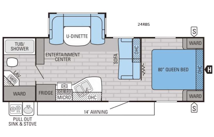 Representative floor plan provided by a trusted RVshare partner.