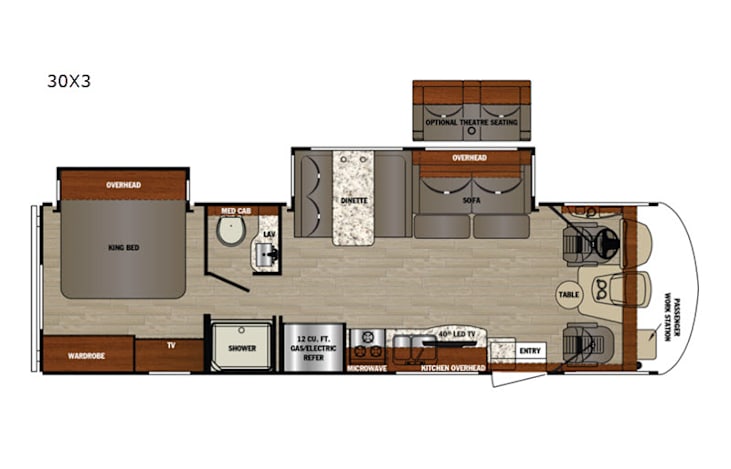 Representative floor plan provided by a trusted RVshare partner.