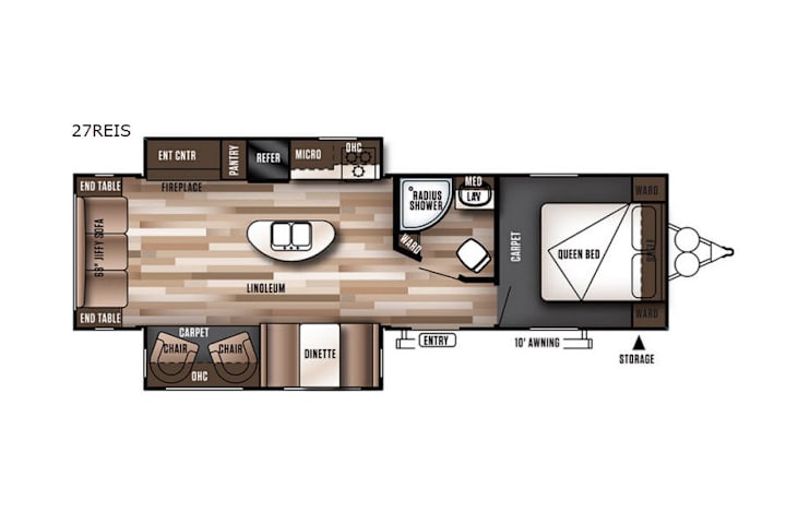 Representative floor plan provided by a trusted RVshare partner.