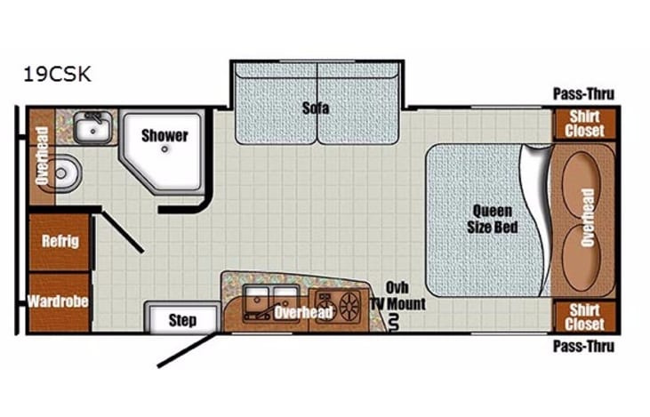 Representative floor plan provided by a trusted RVshare partner.
