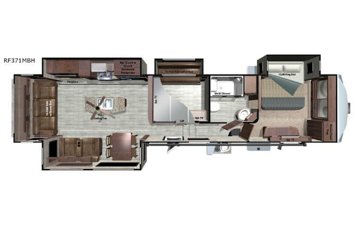 Representative floor plan provided by a trusted RVshare partner.