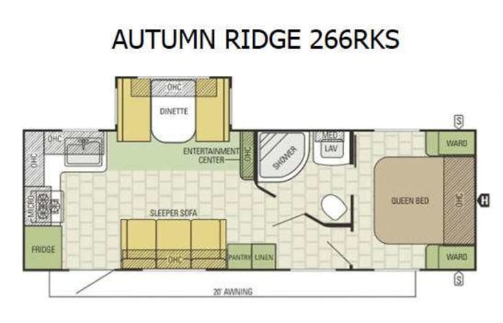 Representative floor plan provided by a trusted RVshare partner.