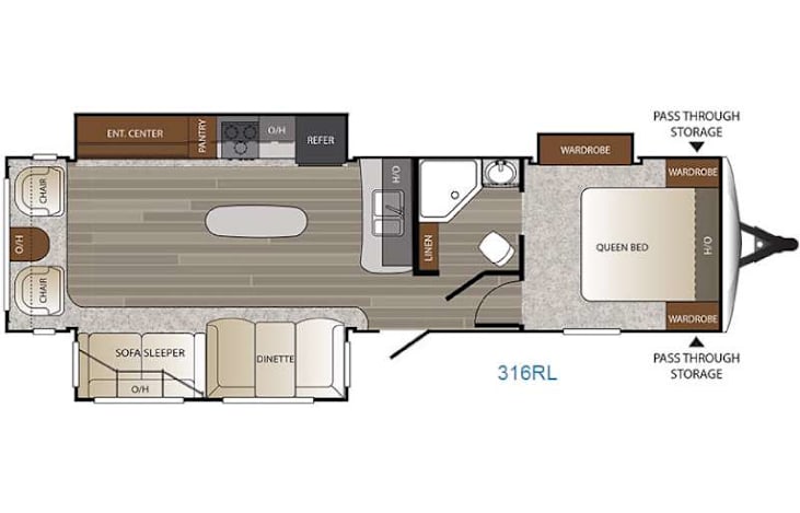 Representative floor plan provided by a trusted RVshare partner.