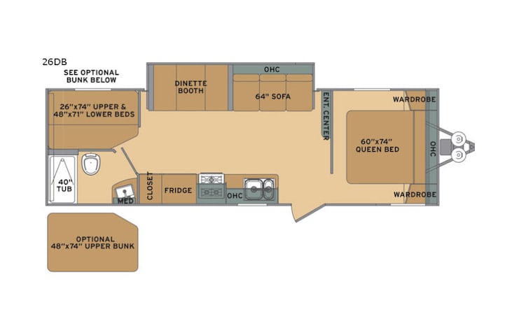 Representative floor plan provided by a trusted RVshare partner.