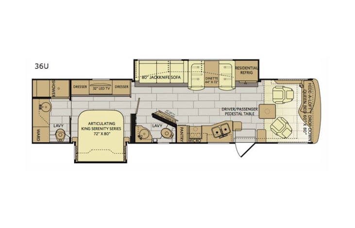 Representative floor plan provided by a trusted RVshare partner.