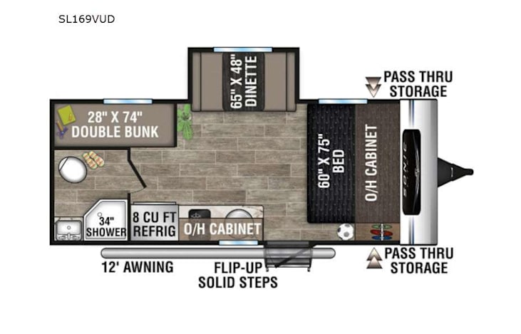 Representative floor plan provided by a trusted RVshare partner.