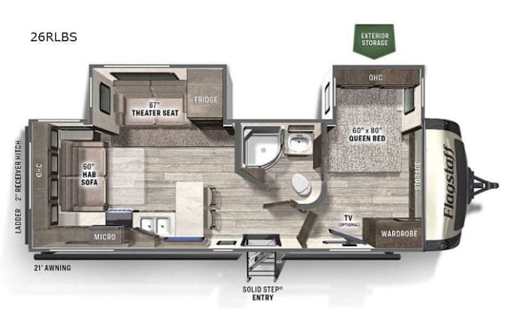 Representative floor plan provided by a trusted RVshare partner.