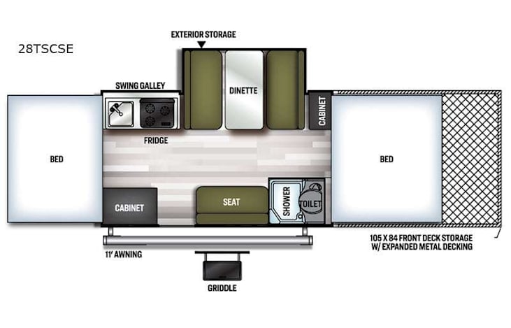Representative floor plan provided by a trusted RVshare partner.